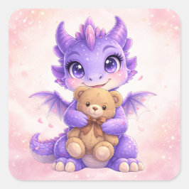 Kawaii Fantasy Animal Sticker Fyrkantigt Klistermärke