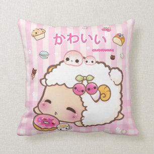 Kawaii får och gullig munk kudde
