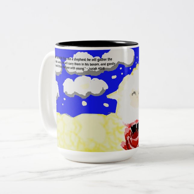 Kawaii får  Två-Tonad mugg (Framsida vänster)