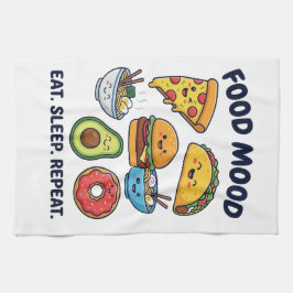 Kawaii Fast Food Mood Patterns Kökshandduk