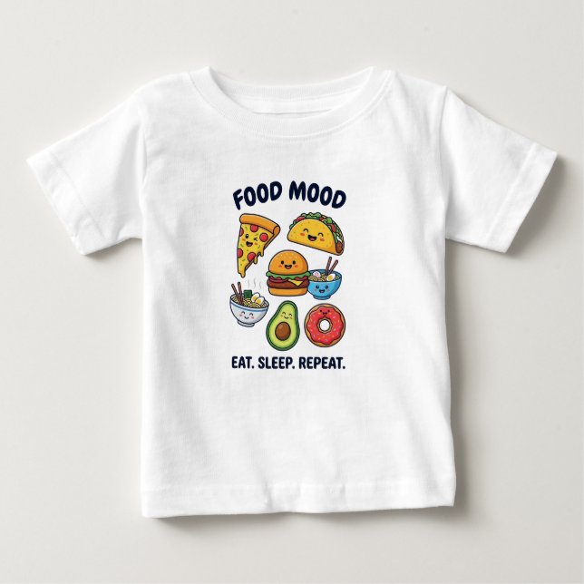 Kawaii Fast Food Mood Patterns T Shirt (Framsida)
