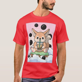 Kawaii Fennec Fox Bubble Boba Mjölk Tea Japansk Ae T Shirt