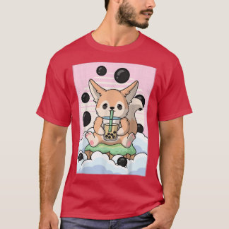 Kawaii Fennec Fox Bubble Boba Mjölk Tea Japansk Ae T Shirt