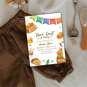 Kawaii Fiesta Taco 'Bout A Baby Shower Inbjudningar