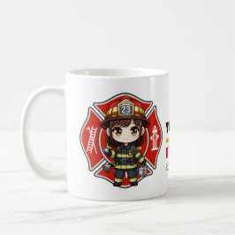 Kawaii Firefighter Girl - Kaffemugg