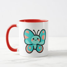 Kawaii Fjäril Kaffe Mugg Köket Kontoret Konst