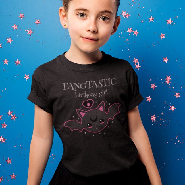 Kawaii Fladdermus Halloween Birthday Girl Party T Shirt (Skapare uppladdad)