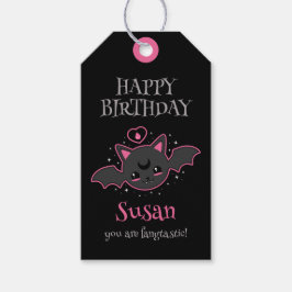 Kawaii Fladdermus Halloween Födelsedagsfest Presentetikett