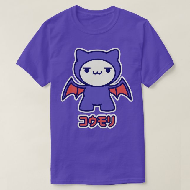 Kawaii Fladdermus Kattunge T Shirt (Design framsida)