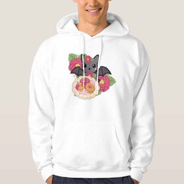 Kawaii fladdermus och Kamelia Cookie Tallrik Hoodie (Framsida)