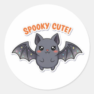 Kawaii Fladdermus Sticker - Cute Halloween Vampire Runt Klistermärke