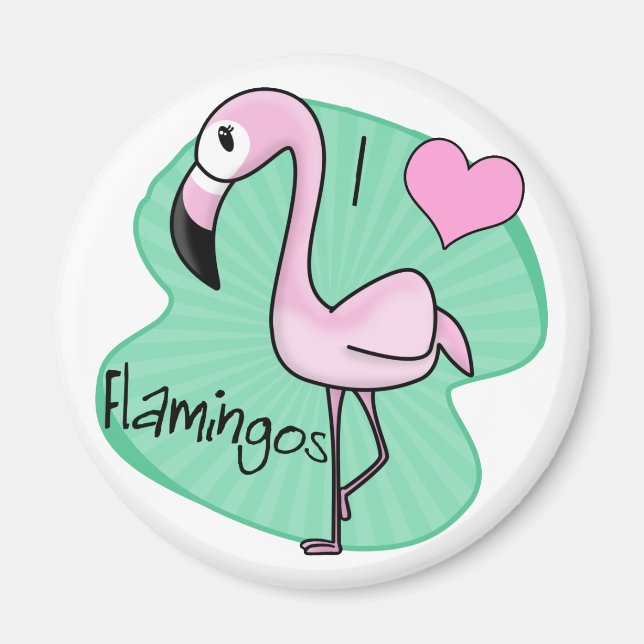 Kawaii Flamingo Magnet (Framsidan)