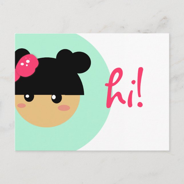 Kawaii-flickvykort || Stationär materiel Vykort (Framsida)