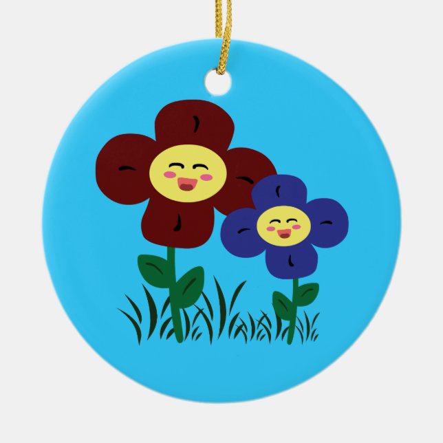 Kawaii Flowers Julgransprydnad Keramik (Framsidan)