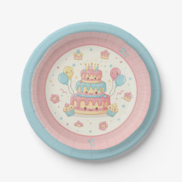 Kawaii födelsedag - Söt tårta och cupcakes