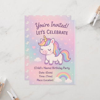 Kawaii Födelsedagssamling Inbjudningar