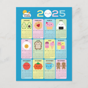 Kawaii Food 2025 Calendar Vykort