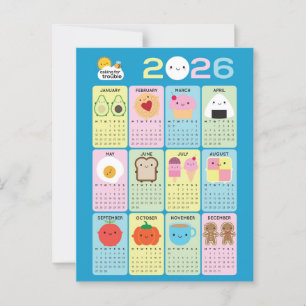Kawaii Food 2026 Calendar Vykort