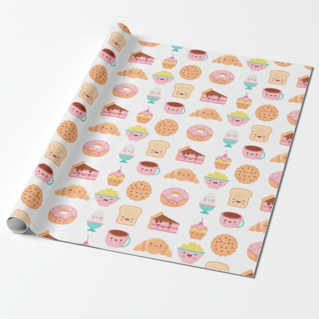 Kawaii Food Wrapping Papper Presentpapper (Utrullad)