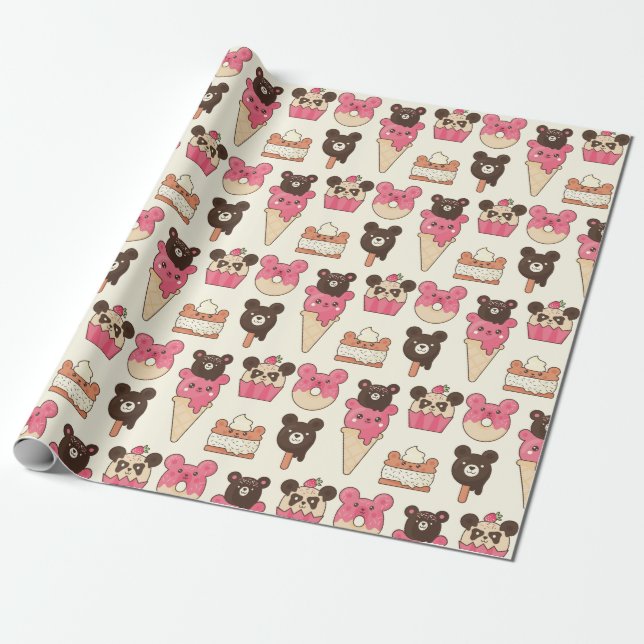 Kawaii Food Wrapping Papper Presentpapper (Utrullad)