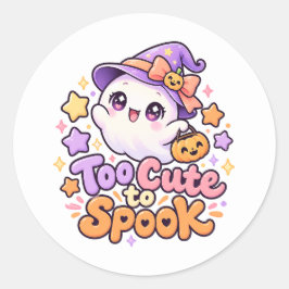 Kawaii För söt för att hemsöka spök Halloween-deka Runt Klistermärke