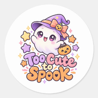 Kawaii För söt för att hemsöka spök Halloween-deka Runt Klistermärke