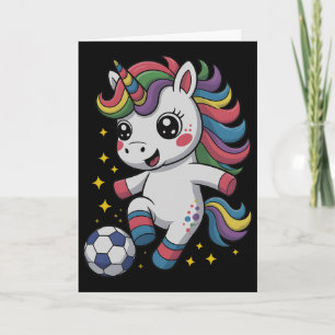 Kawaii fotboll bara tjej som älskar enhörningar sp kort
