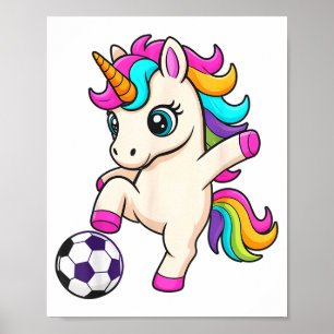 Kawaii-fotbolls enhörning bara tjej som älskar att poster