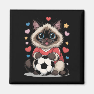 Kawaii fotbollskatt bara en tjej som älskar Birman Magnet