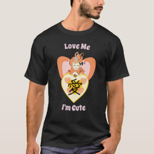 Kawaii Foxy Cosplay Kärlek Heart T Shirt