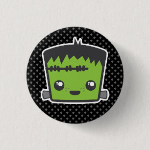 Kawaii Frankenstein Button Knapp