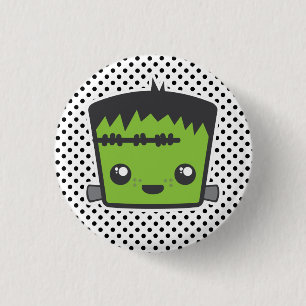 Kawaii Frankenstein Button Knapp