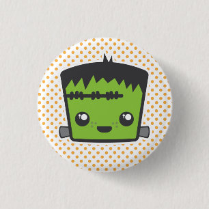 Kawaii Frankenstein Button Knapp