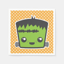 Kawaii Frankenstein Monster Halloween Napkins