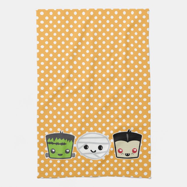 Kawaii Frankenstein Mummy Dracula Kitchen Towel Kökshandduk (Vertikal)