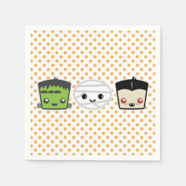 Kawaii Frankenstein Mummy Dracula Napkins Pappersservett