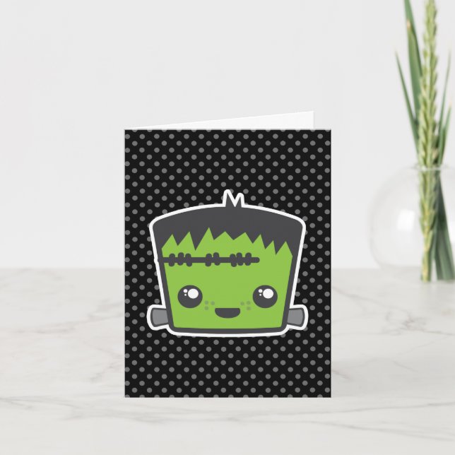 Kawaii Frankenstein Note Card Kort (Framsida)