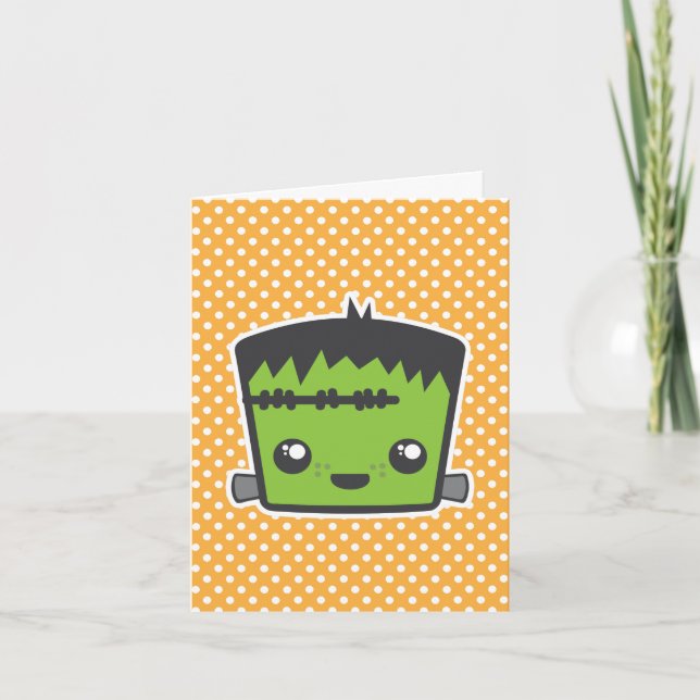 Kawaii Frankenstein Note Card Kort (Framsida)