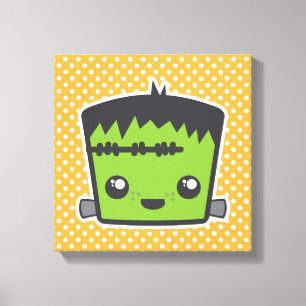 Kawaii Frankenstein Wrapped Canvas