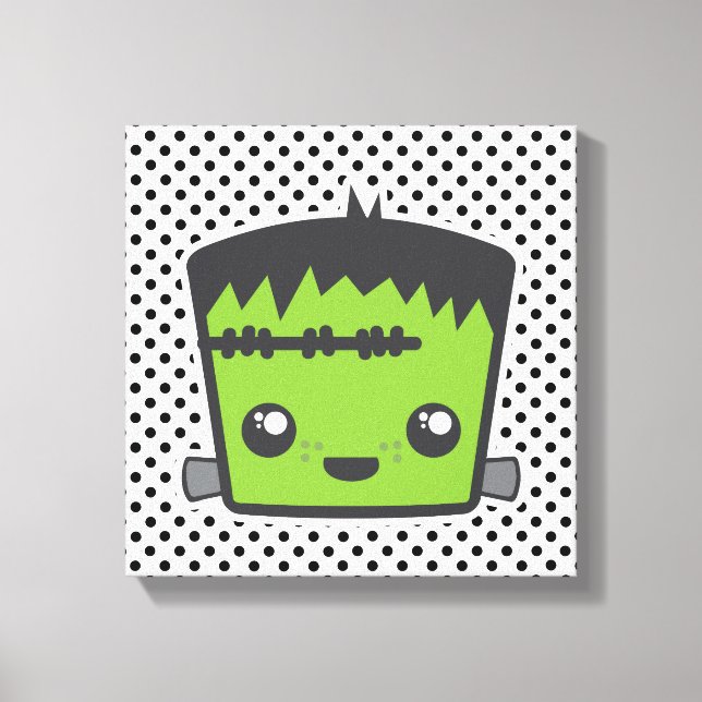 Kawaii Frankenstein Wrapped Canvas (Framsida)