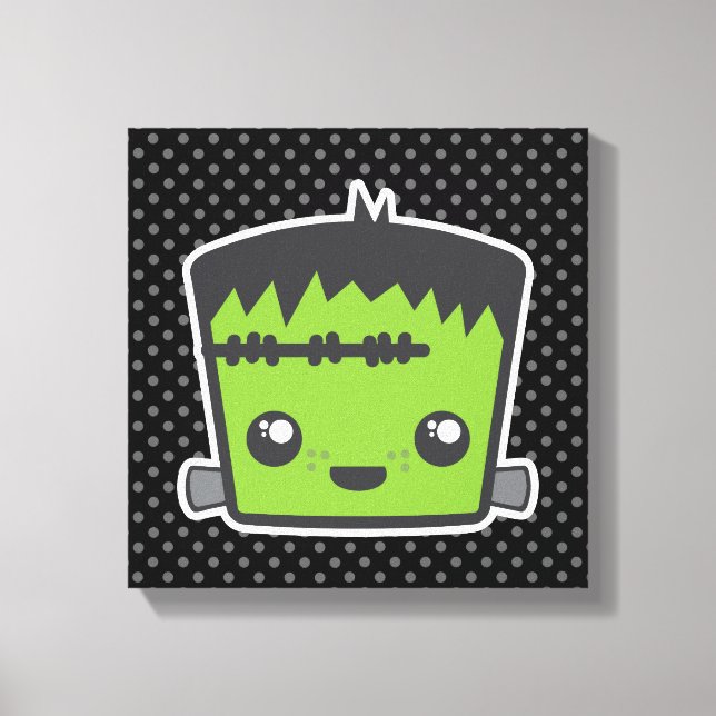 Kawaii Frankenstein Wrapped Canvas (Framsida)