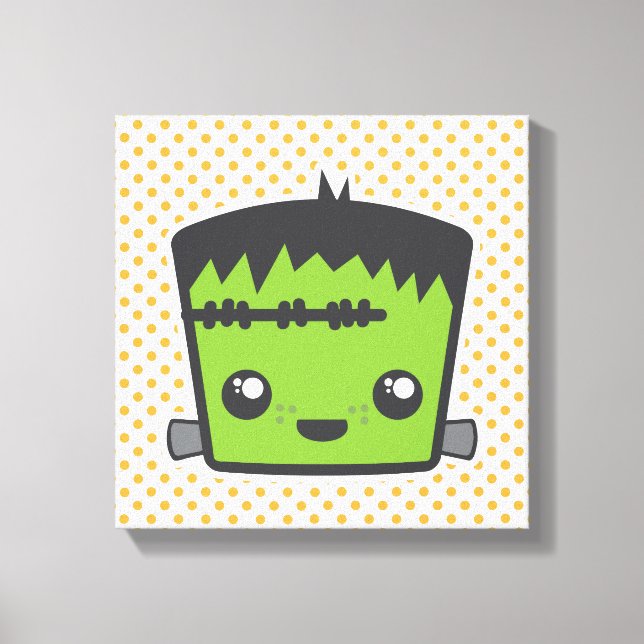 Kawaii Frankenstein Wrapped Canvas (Framsida)