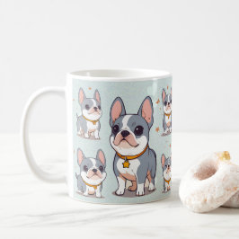 Kawaii Fransk Bulldog Frenchie Moods Kaffemugg