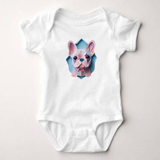 Kawaii Fransk Bulldog Pastel Papper CEG Art T Shirt (Framsida)