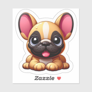 Kawaii Fransk Bulldog Puppy Klistermärken