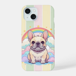 Kawaii Fransk Bulldog Rainbow Clouds