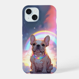 Kawaii Fransk Bulldog Rainbow Himmel Clouds