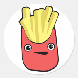 Kawaii Fransk Fry Runt Klistermärke