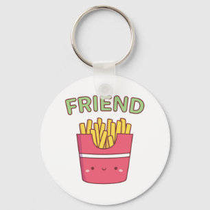 Kawaii Friend Fries Doodle Matchning Bästa vän Nyckelring