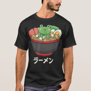 Kawaii Frog Eating Ramen Japanska Noodles Ramen Lo T Shirt